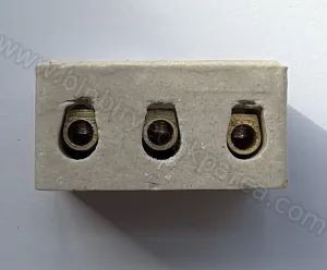 2 No 3'lü Porselen Klemens – Isıya Dayanıklı Elektrik Bağlantı Klemensi