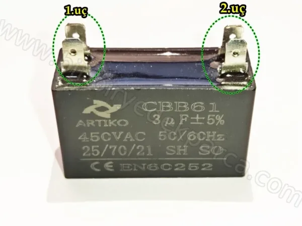 3 Μf Kare Klima Fan Motor Kondansatörü Kapasitör