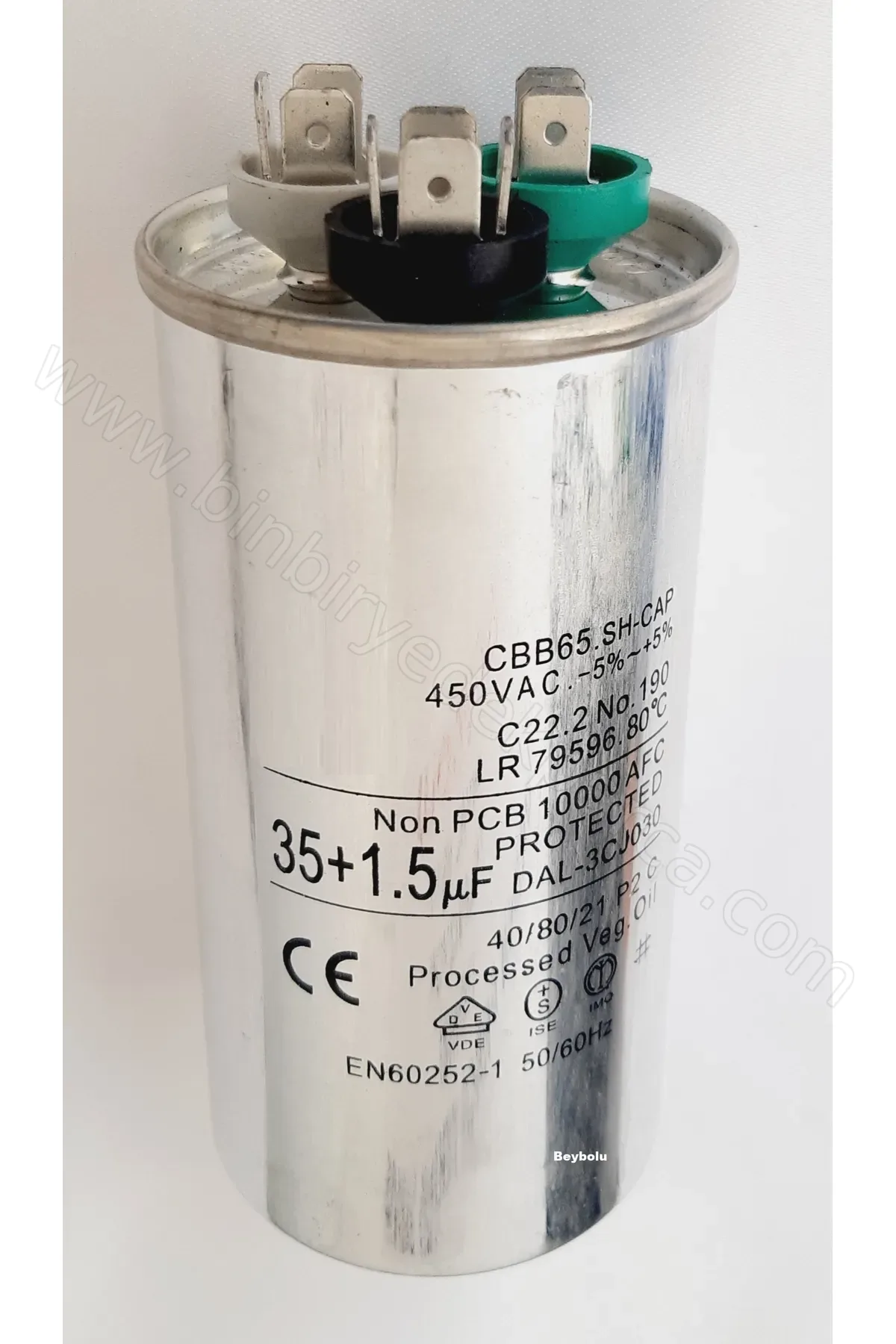 35+1.5 Μf Klima Motor Kalkış Kondansatörü | Dual Kapasitör 450V Ac