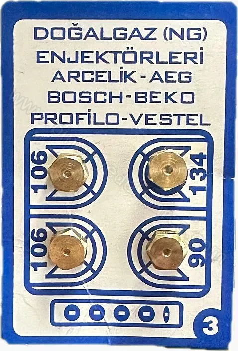 7 Mm Doğalgaz Enjektör Fırın Takımı No:3 Sıra