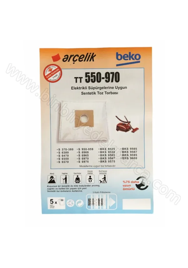 Elektrikli Süpürge Tt 550-tt970 Süpürge Toz Torbası 5 Li