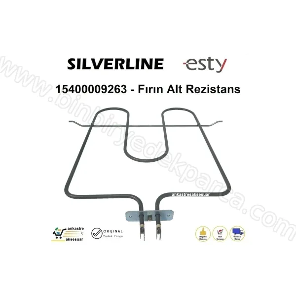 Ankastre Fırın Rezistans Alt Isıtıcı 1200 Watt