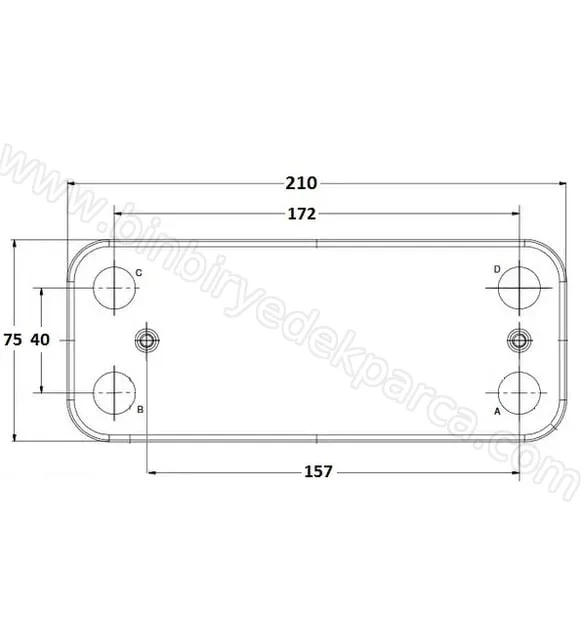  Baxi Kombi Plaka Eşanjör 12 Plaka 156,5 mm