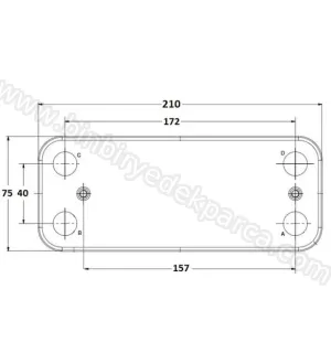 Baxi Kombi Plaka Eşanjör 12 Plaka 156,5 mm