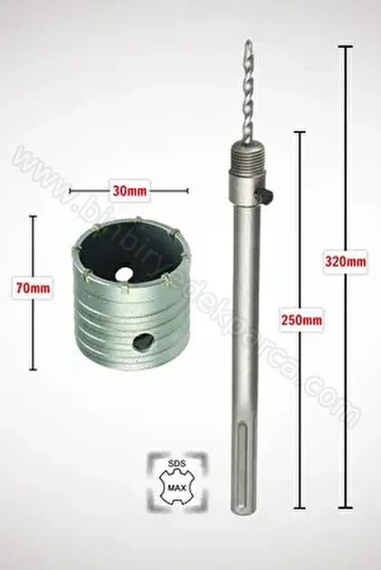 Beton Panç Takım Adaptör 65 Mm Mil Uzunlugu 250 Mm