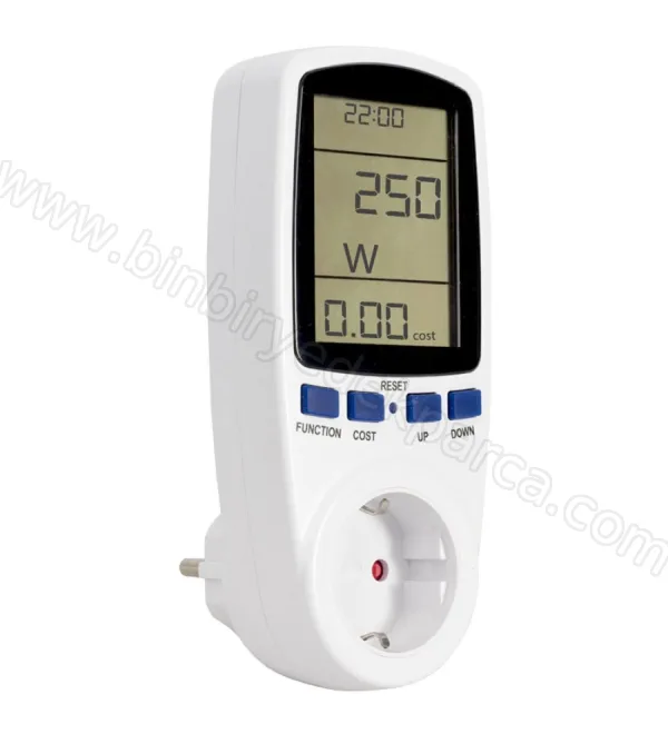 Beyaz Eşya Dijital Wattmetre Ölçüm Cihazı 230V 3680W Max 16A