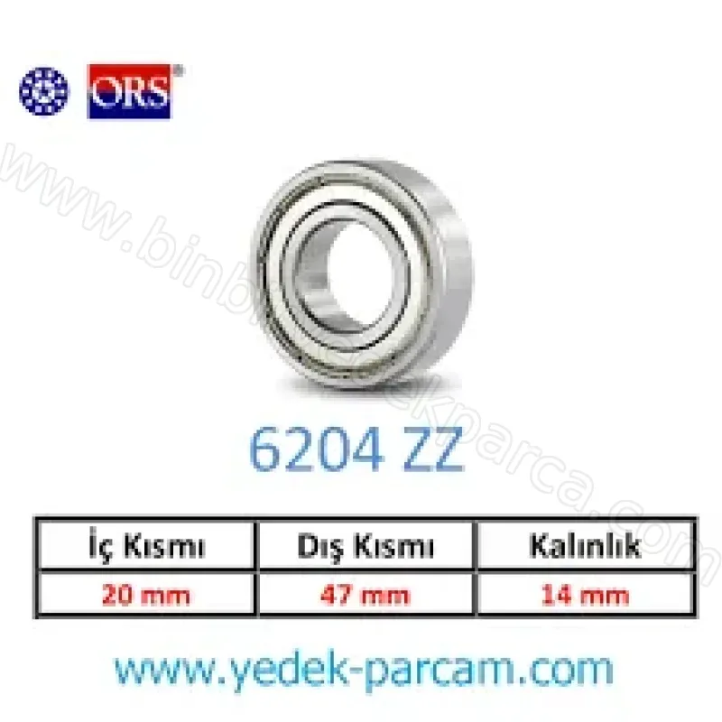 Çamaşır Makinesi Kazan Bilye 6204 2Rs C3 Rulman 20X47X14 Bilye