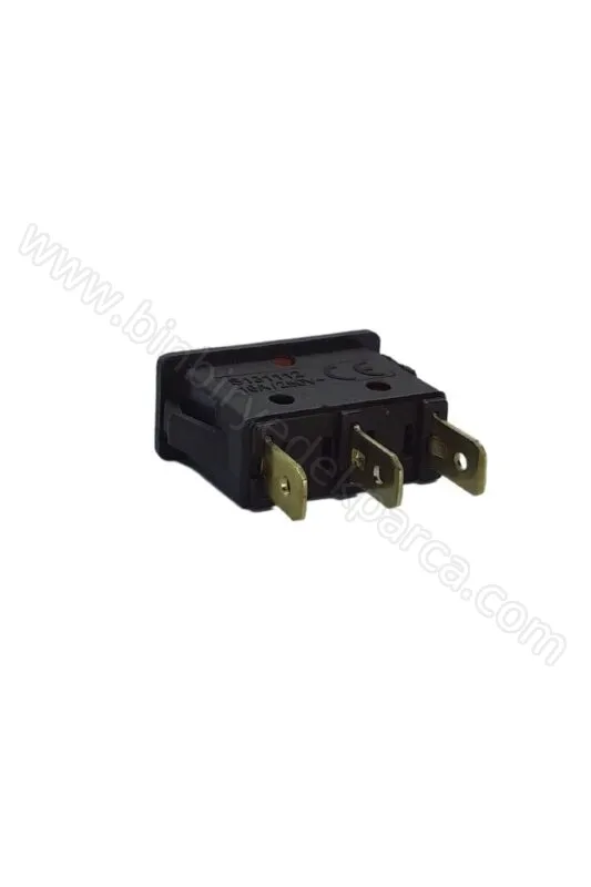 Elektrikli Soba Şalter Işıklı Tekli İnce (Kırmızı)İ Işıklı Anahtar Şalter