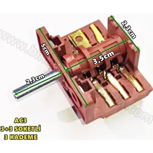 Fırın Komütatör Şalter 3+3 Çevirmeli Fırın