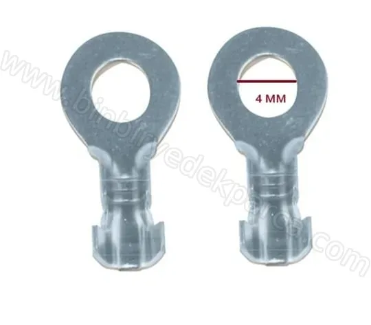 Kablo Soketi Yuvarlak 4 Mm Krom Geçmeli Dişi Terminal 100 Adet