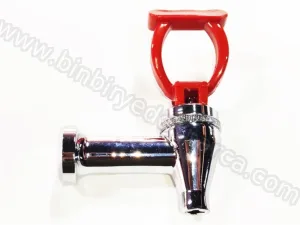 Kayalar Göstergeli Semaver Musluğu 1/2 İnç 1,5 cm Giriş Kısmı Kırmızı Saplı