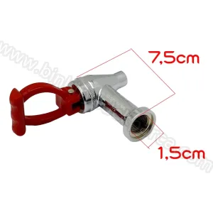 Kayalar Göstergesiz Semaver Musluğu 1/2 1.5cm Ğiriş Kısmı kırmızı saplı