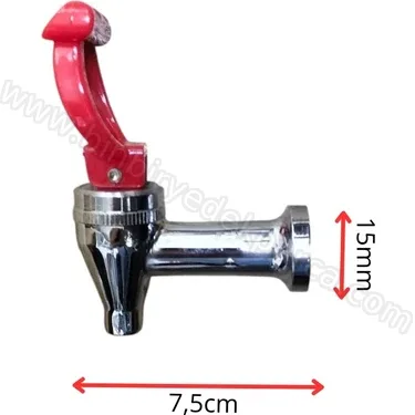 Kayalar Göstergesiz Semaver Musluğu 1/2 1.5cm Ğiriş Kısmı kırmızı saplı