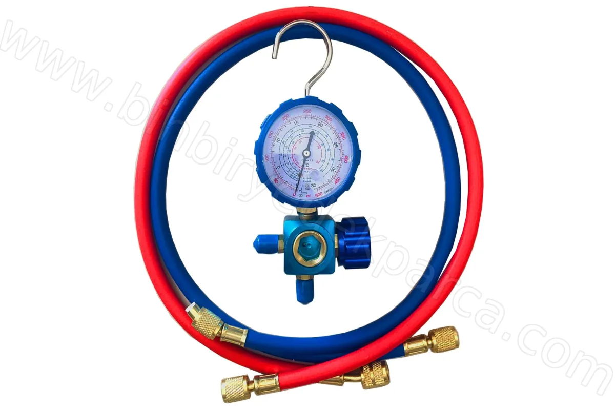 Klima Ve Buzdolabı Tekli Gaz Saati Hortumlu Manifolt (22-404-134-410) Uyumludur