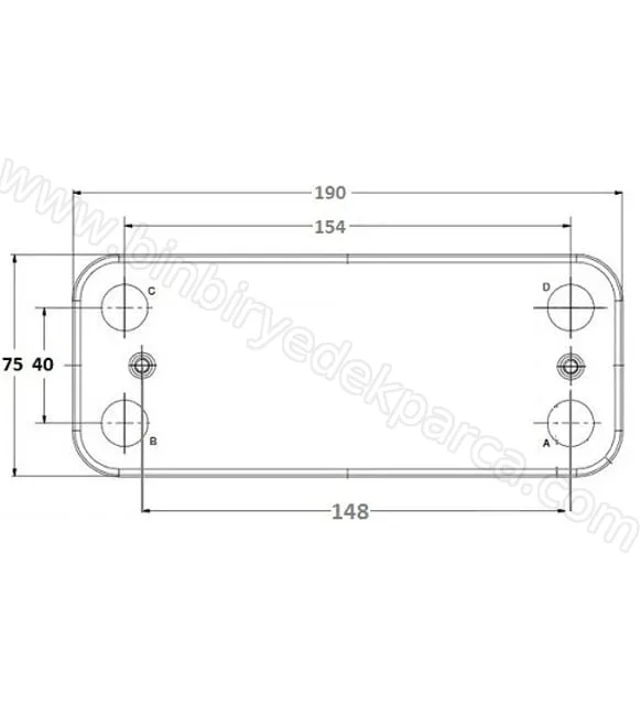 Kombi Plaka Eşanjör eski serana 12 Plaka 148MM