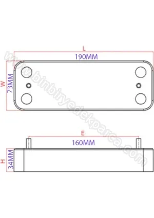 Kombi Plaka Eşanjörü 12 Plaka phe Eco 5 160mm Düz