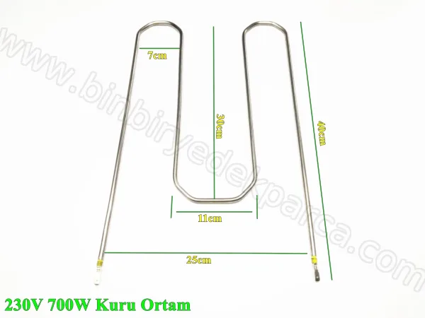 M Tipi Fırın Isıtıcı Rezistans 230V 700W - 6,5mm CR304 Kuru Ortam Isıtıcısı