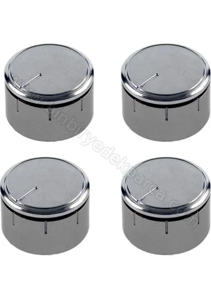 Ocak Fırın Düğme No:55 Üniversal 4lü Gri İnox Kısa Adaptör (Takım)
