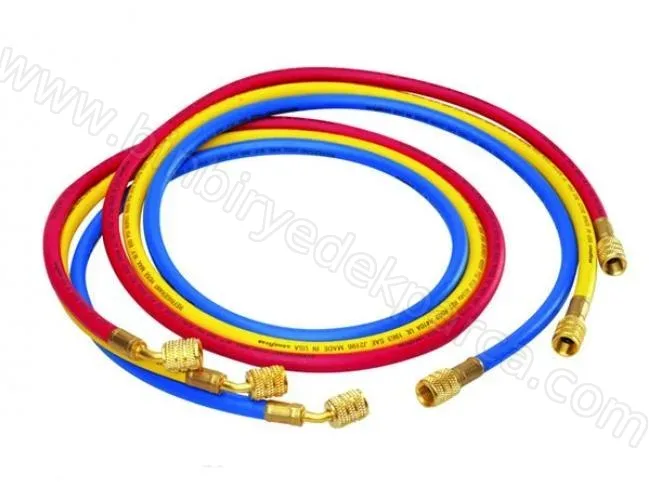 R22 R134a R404 Klima Ve Buzdolabı Gaz Şarj Hortumu 180 Cm 3’lü Takım