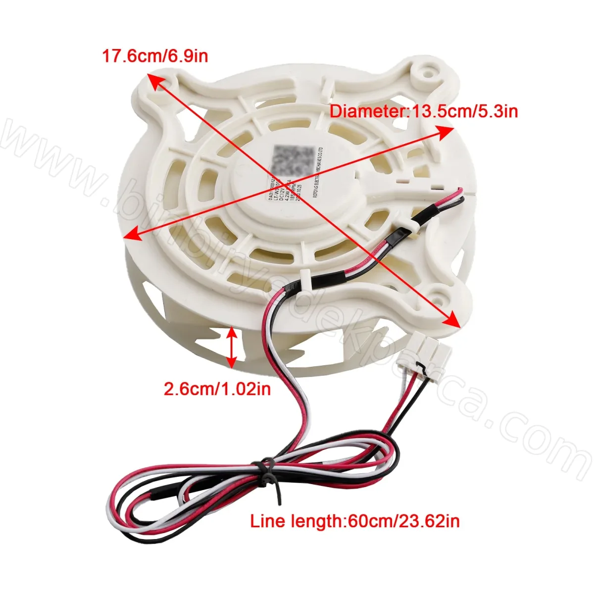 Buzdolabı Fan Motoru ARES212RA-DC12V 2.5W 1870RPM 021A  DA31-00287B, DA31-00334C