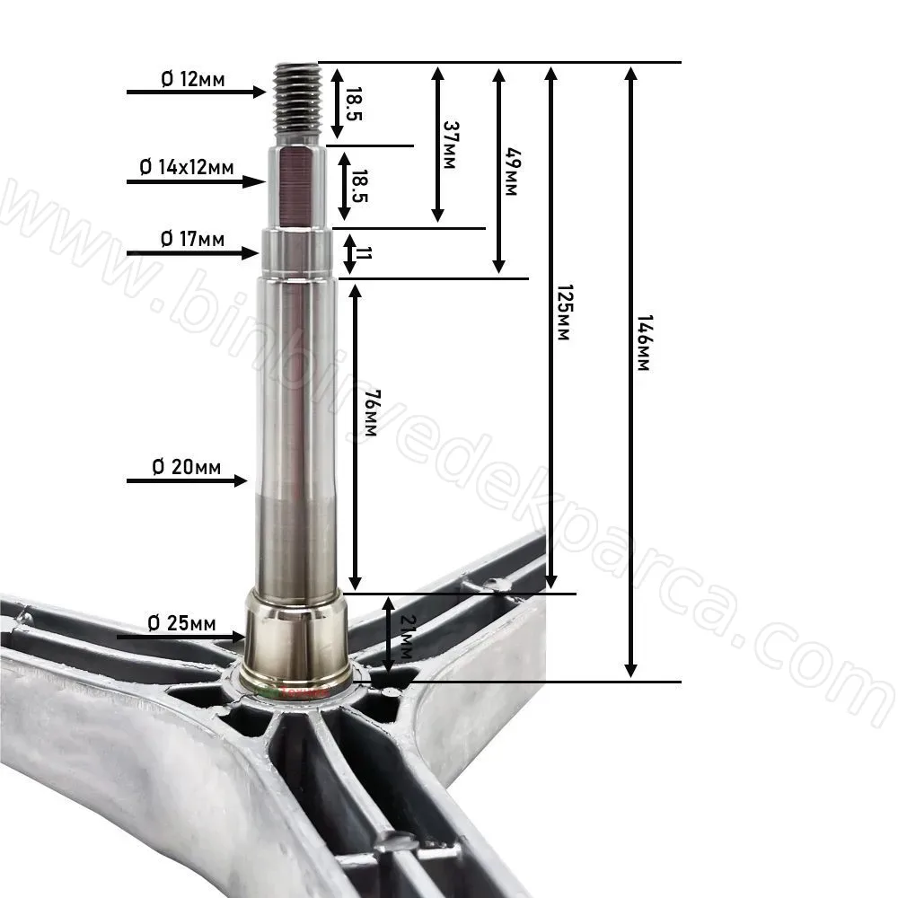 Çamaşır Makinesi 3 Ayak Tambur Şaftı DC97-00124A (6204-6203) Bilye