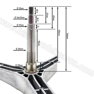 Çamaşır Makinesi 3 Ayak Tambur Şaftı DC97-00124A (6204-6203) Bilye