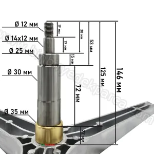 Çamaşır Makinesi 3 Ayak Tamur Şaftı DC97-01115A (6206-6205) Bilyeli