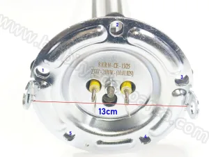 Termosifon D4 Titanyum 5 Delikli Contalı Flanşlı Anotlu Termosifon Rezistansı