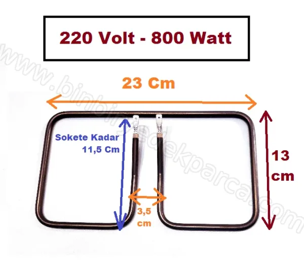 Tost Makinesi Rezistans 23 Cm X 13 Cm 650 Watt 220 V