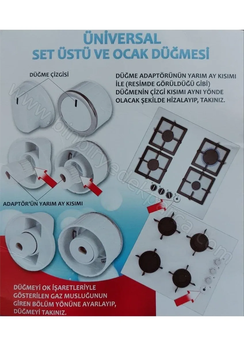 Fırın Ankastre Set Üstü Ocak Düğme Takımı (Beyaz) No:45