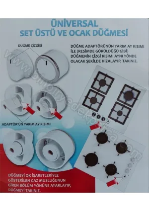 Fırın Ankastre Set Üstü Ocak Düğme Takımı (Beyaz) No:45
