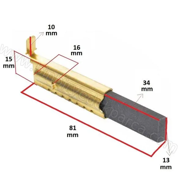 Çamaşır Makinesi Motor Kömürü Saclı ( 13.5X5X40 ) 2 Li - 551842222